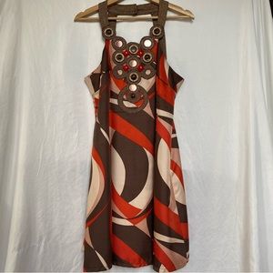 Nanette Lepore 100% Silk Dress Size 10 Abstract Print Blair Waldorf Inspired